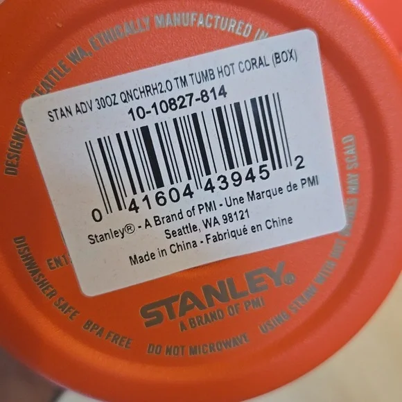 New Stanley Quencher H2.0 30 Oz Hot Coral Tumbler - Picture 5 of 7
